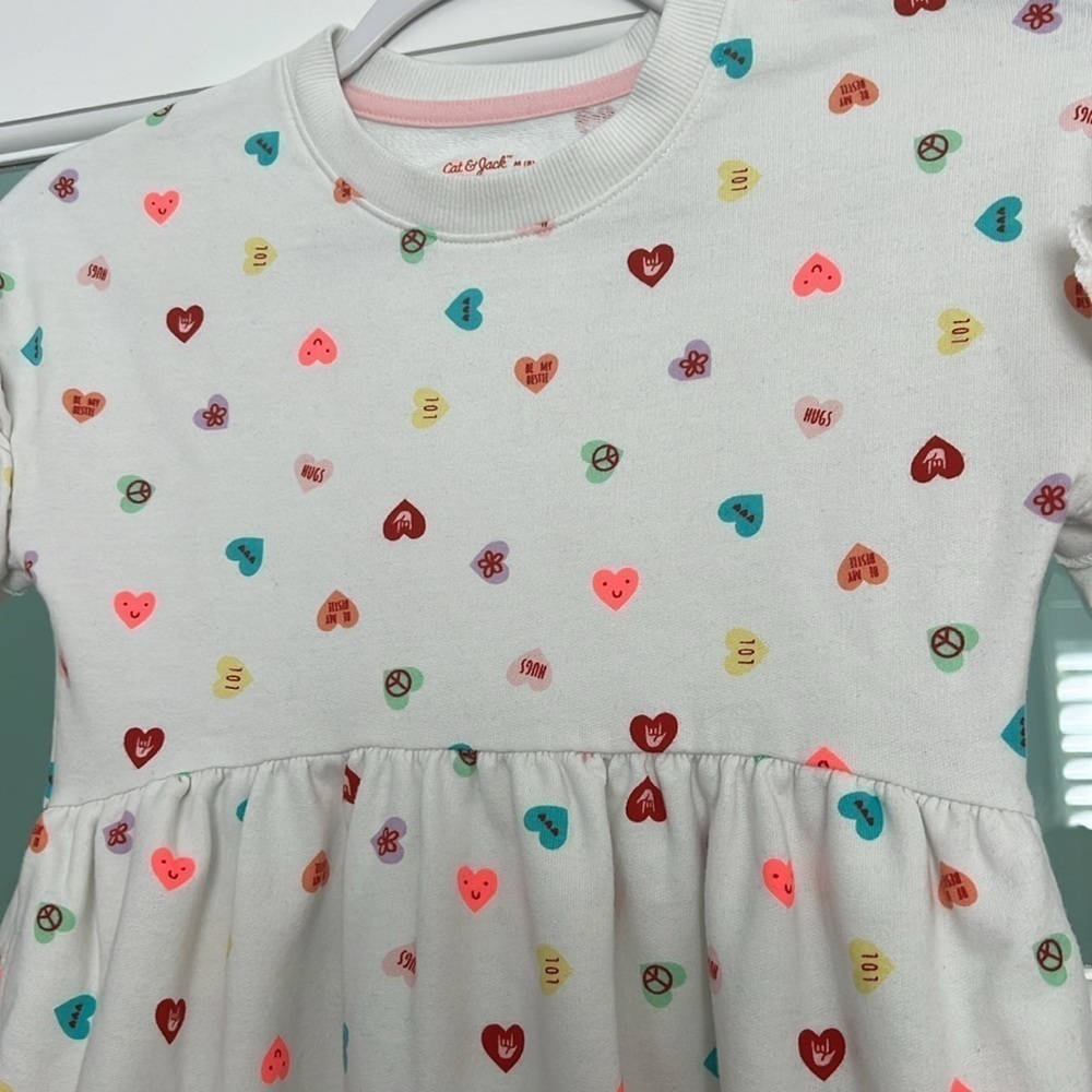 Cat & Jack Conversation Hearts Valentines Dress - Picture 3 of 4